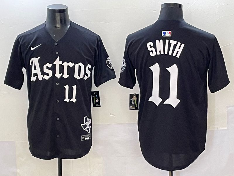 Men 2025 Houston Astros 11 Smith Black Five generations Joint Name Nike MLB Jersey style 41